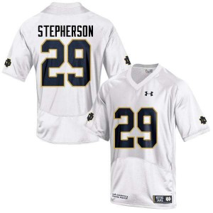 Men Kevin Stepherson White UND #29 Game Stitched Jersey