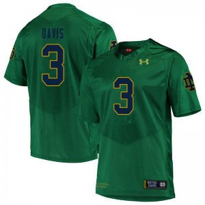 Men's Avery Davis Green University of Notre Dame #3 Game Player Jersey