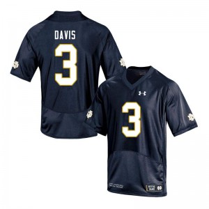 Men's Avery Davis Navy UND #3 Game University Jerseys
