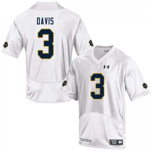 Men's Avery Davis White UND #3 Game Player Jerseys