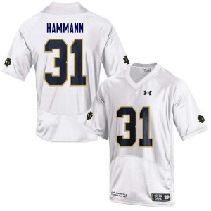 Mens Grant Hammann White Notre Dame #31 Game University Jerseys