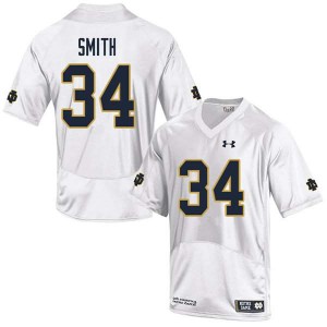 Mens Jahmir Smith White Notre Dame Fighting Irish #34 Game Official Jerseys