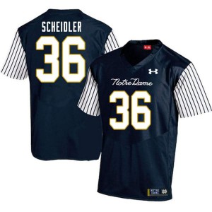 Men's Eddie Scheidler Navy Blue UND #36 Alternate Game High School Jerseys