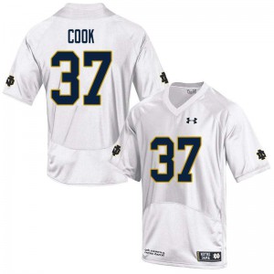 Men Henry Cook White Notre Dame #37 Game Stitch Jersey