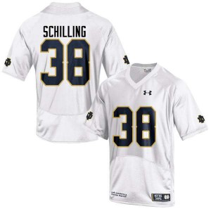 Mens Christopher Schilling White University of Notre Dame #38 Game Stitch Jersey