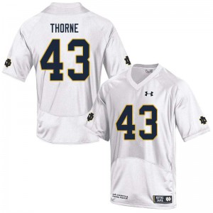 Mens Marcus Thorne White Irish #43 Game Embroidery Jersey