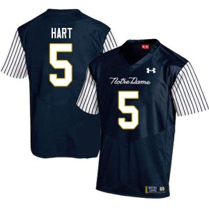 Men's Cam Hart Navy Blue UND #5 Alternate Game Official Jerseys