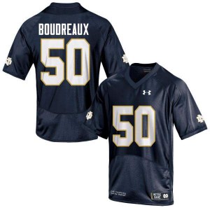 Mens Parker Boudreaux Navy Blue Fighting Irish #50 Game Stitched Jerseys
