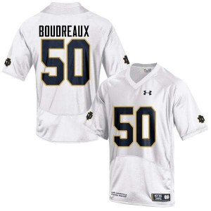 Men's Parker Boudreaux White Notre Dame #50 Game Stitched Jerseys