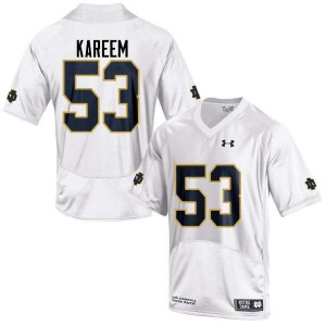 Men Khalid Kareem White University of Notre Dame #53 Game Alumni Jerseys