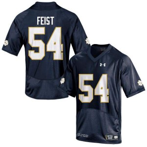 Mens Lincoln Feist Navy Blue Notre Dame Fighting Irish #54 Game Stitched Jersey