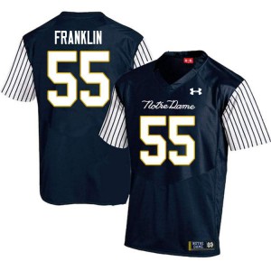 Mens Ja'Mion Franklin Navy Blue Notre Dame #55 Alternate Game University Jersey