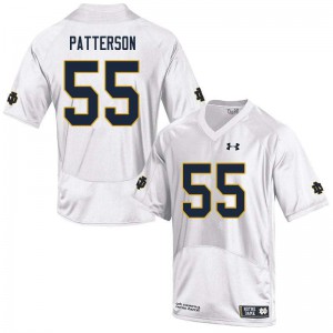 Mens Jarrett Patterson White University of Notre Dame #55 Game Stitch Jerseys