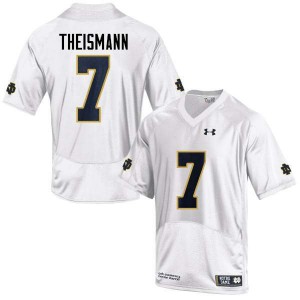 Men's Joe Theismann White University of Notre Dame #7 Game Football Jerseys