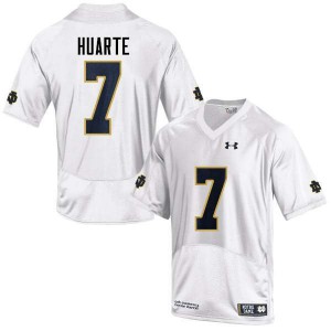 Mens John Huarte White University of Notre Dame #7 Game Official Jersey