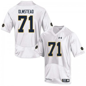 Mens John Olmstead White Notre Dame #71 Game Official Jersey