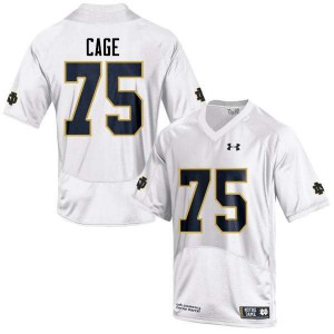 Mens Daniel Cage White Notre Dame #75 Game College Jerseys