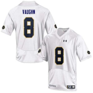 Mens Donte Vaughn White Irish #8 Game Embroidery Jersey