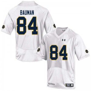 Mens Kevin Bauman White University of Notre Dame #84 Game College Jersey