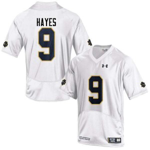Mens Daelin Hayes White Notre Dame Fighting Irish #9 Game Official Jersey