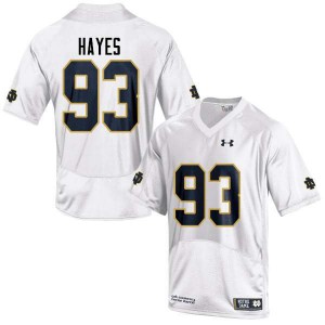 Mens Jay Hayes White Notre Dame #93 Game University Jersey