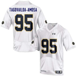 Men's Myron Tagovailoa-Amosa White University of Notre Dame #95 Game High School Jerseys