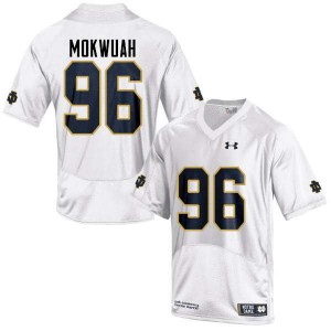 Men Pete Mokwuah White Notre Dame #96 Game Stitched Jerseys