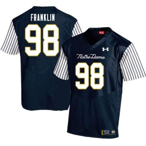 Mens Ja'Mion Franklin Navy Blue Notre Dame #98 Alternate Game Embroidery Jerseys