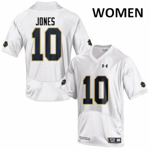 Women Alize Jones White Fighting Irish #10 Game Embroidery Jersey