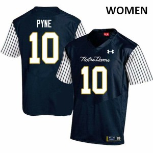 Women's Drew Pyne Navy Blue Notre Dame Fighting Irish #10 Alternate Game High School Jerseys