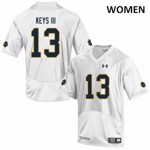 Women's Lawrence Keys III White Notre Dame Fighting Irish #13 Game College Jersey