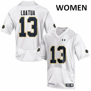 Women's Tyler Luatua White University of Notre Dame #13 Game University Jerseys