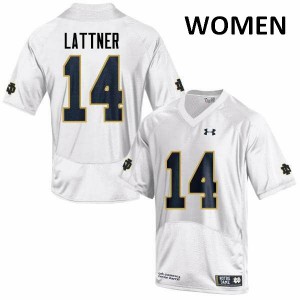 Womens Johnny Lattner White Notre Dame Fighting Irish #14 Game High School Jerseys