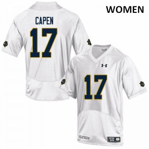 Women's Cole Capen White Notre Dame #17 Game University Jerseys