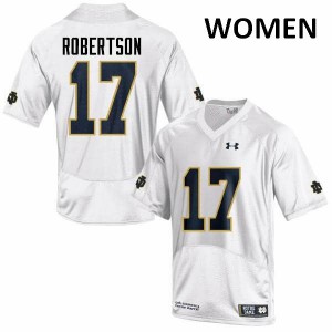Womens Isaiah Robertson White Notre Dame #17 Game University Jerseys