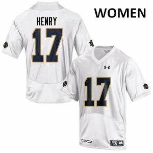 Womens Nolan Henry White University of Notre Dame #17 Game University Jerseys