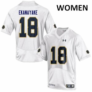 Women's Cameron Ekanayake White University of Notre Dame #18 Game High School Jersey