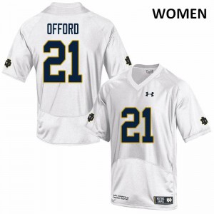 Womens Caleb Offord White Notre Dame #21 Game NCAA Jerseys