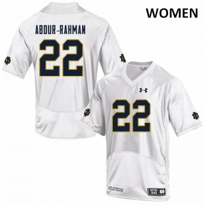 Womens Kendall Abdur-Rahman White Notre Dame #22 Game University Jersey