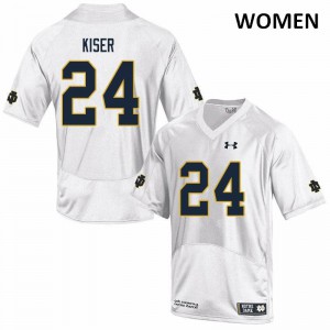 Women Jack Kiser White University of Notre Dame #24 Game College Jerseys