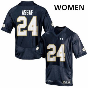 Women Mick Assaf Navy Blue Notre Dame #24 Game College Jerseys