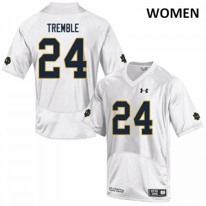 Womens Tommy Tremble White Fighting Irish #24 Game Football Jerseys