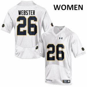Women's Austin Webster White Irish #26 Game Football Jersey