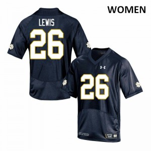 Women's Clarence Lewis Navy University of Notre Dame #26 Game University Jersey