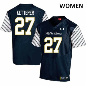 Women's Chase Ketterer Navy Blue Notre Dame #27 Alternate Game Stitch Jersey