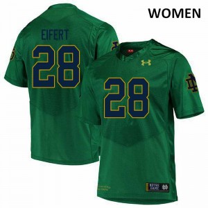 Womens Griffin Eifert Green UND #28 Game Stitched Jersey