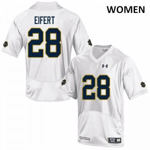 Womens Griffin Eifert White University of Notre Dame #28 Game Alumni Jersey