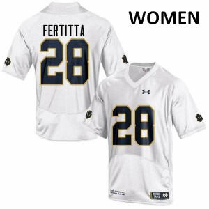 Women Nicco Fertitta White Notre Dame #28 Game High School Jersey