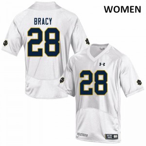 Women's TaRiq Bracy White University of Notre Dame #28 Game Embroidery Jersey