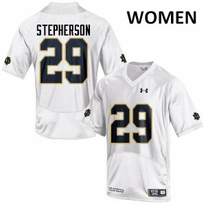 Women Kevin Stepherson White Notre Dame #29 Game Football Jerseys
